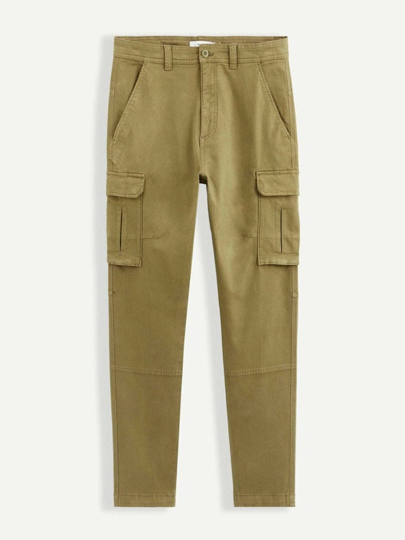 Celio Мъжки панталони Celio Volcan в цвят каки