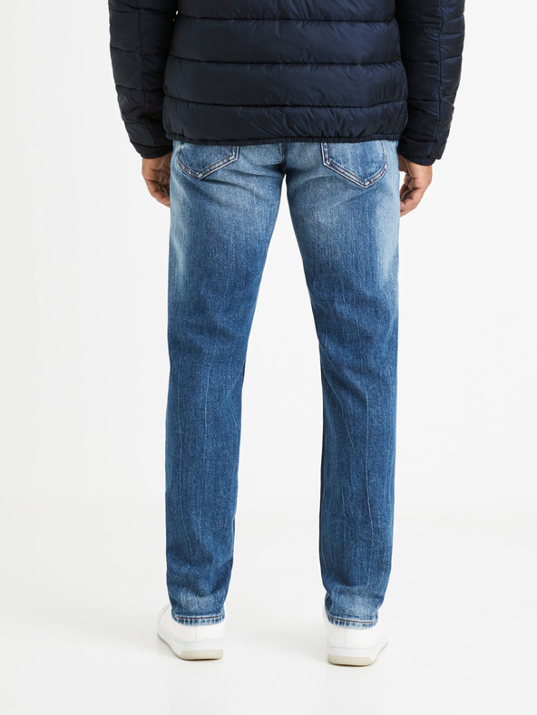 Celio Сини мъжки дънки с права кройка и разкъсан ефект Celio Vomarble