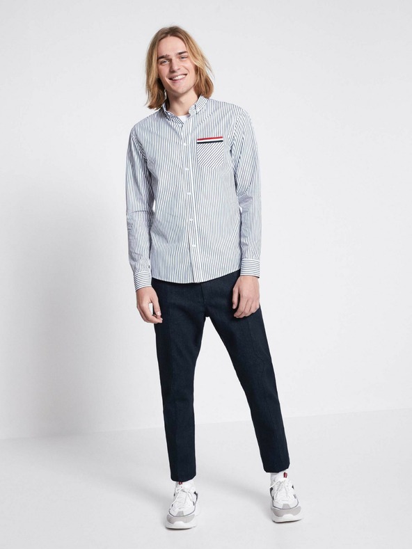 Celio Тъмно сини мъжки дънки с тънка кройка и райе Celio C25