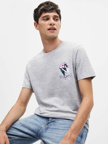 Celio Светлосива мъжка тениска с щампа Celio Street Fighter