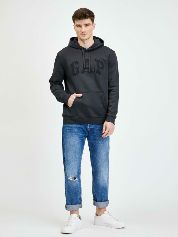 GAP Флийс суитшърт с качулка и лого GAP