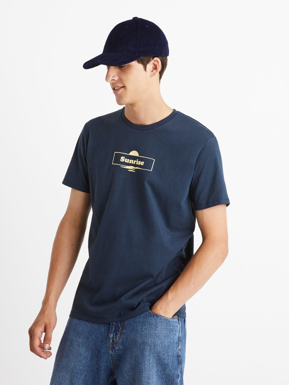 Celio Тъмносиня мъжка тениска Celio Cecarto