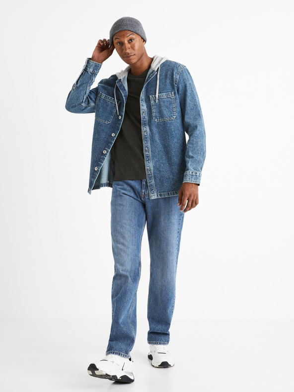 Celio Синя дънкова риза с качулка Celio Caoris