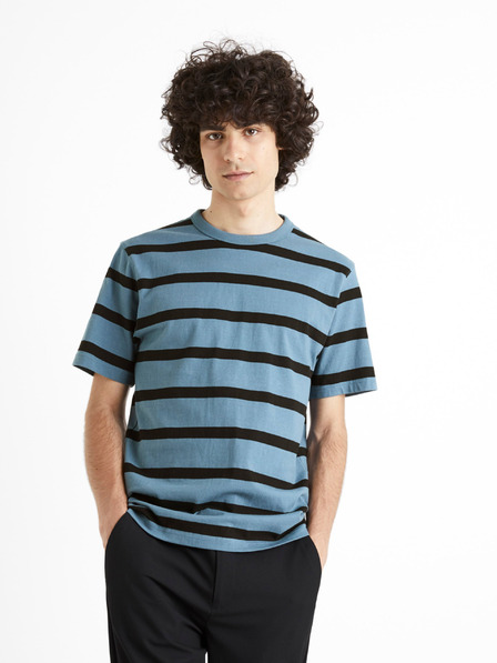 Celio Синя тениска на райета Celio Beboxar
