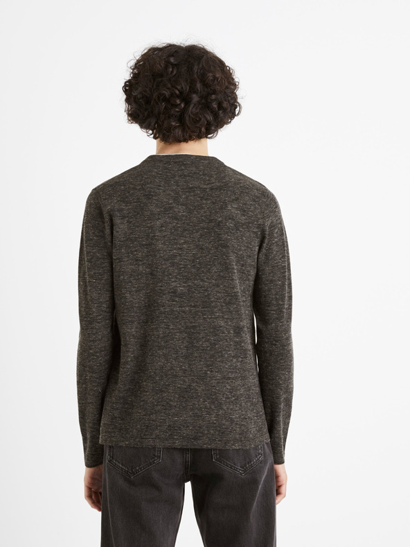 Celio Тъмно сив мъжки пуловер с копчета Celio Чечил