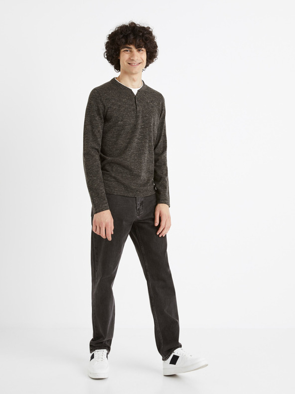Celio Тъмно сив мъжки пуловер с копчета Celio Чечил