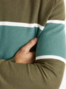 Celio Мъжки раиран пуловер в цвят каки Celio
