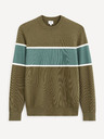 Celio Мъжки раиран пуловер в цвят каки Celio
