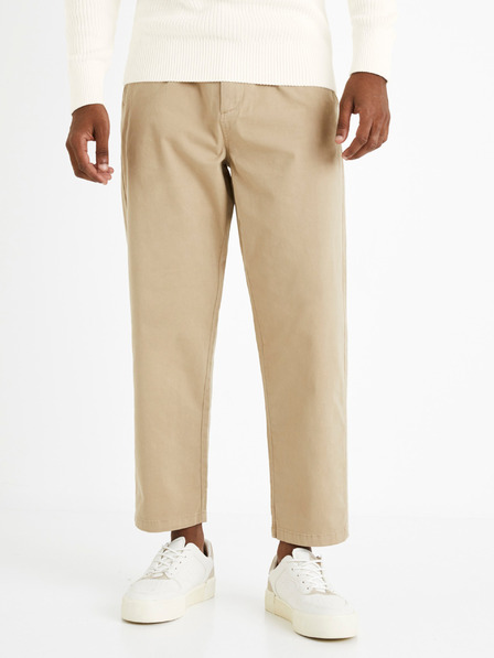 Celio Бежов мъжки панталон с изрязани крачоли Celio Cochicrop