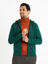 Celio Тъмнозелен мъжки суитчър с цип Celio Vethree