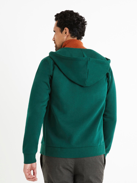 Celio Тъмнозелен мъжки суитчър с цип Celio Vethree