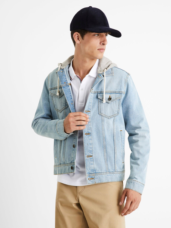 Celio Светлосиньо мъжко дънково яке Celio Cudenshood