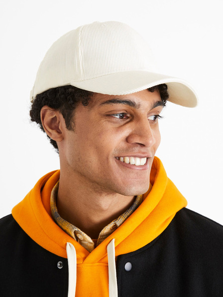 Celio Бяла унисекс шапка от велур Celio Cicapcord