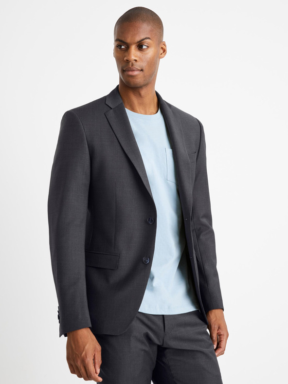 Celio Тъмно сив мъжки блейзър от вълнена смес Celio Culexus
