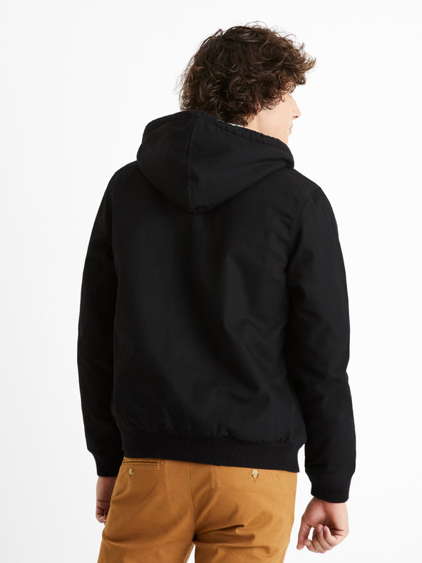 Celio Черно мъжко яке Celio Cuhoodie