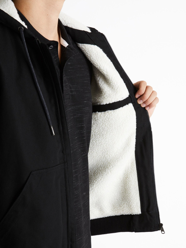 Celio Черно мъжко яке Celio Cuhoodie