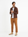 Celio Кафява мъжка фланелена риза Celio Caoflacko