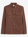 Celio Кафява мъжка фланелена риза Celio Caoflacko