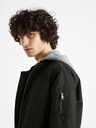 Celio Черен мъжки бомбър с качулка Celio Cujameshoo