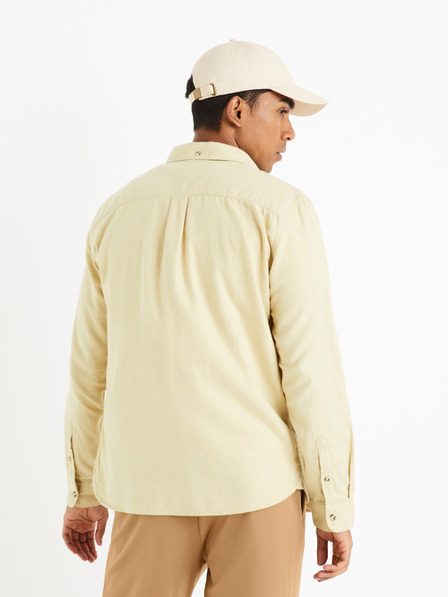 Celio Бежова мъжка фланелена риза Celio Caoflacko