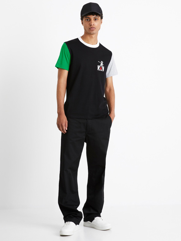 Celio Черна мъжка тениска Celio Hunter & Hunter
