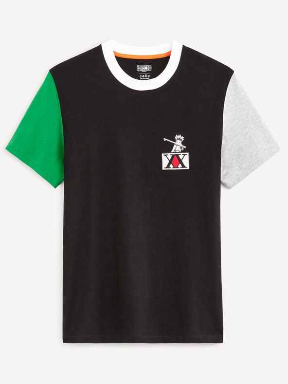 Celio Черна мъжка тениска Celio Hunter & Hunter
