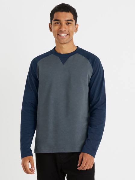 Celio Синя сива мъжка тениска с дълъг ръкав Celio Cesolrag