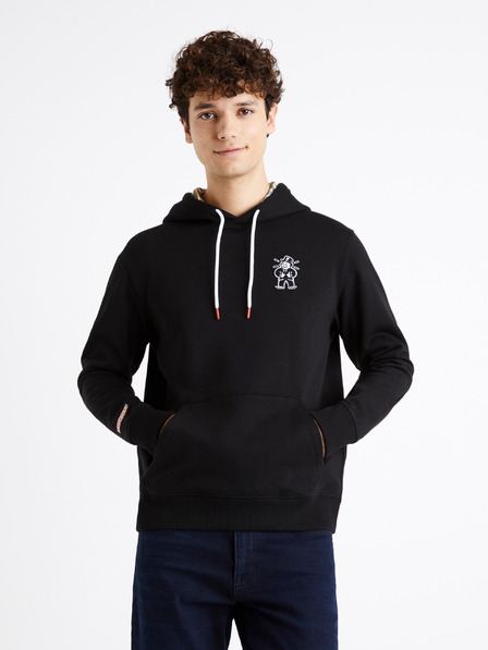 Celio Мъжки черен суитчър с щампа Celio Monopoly