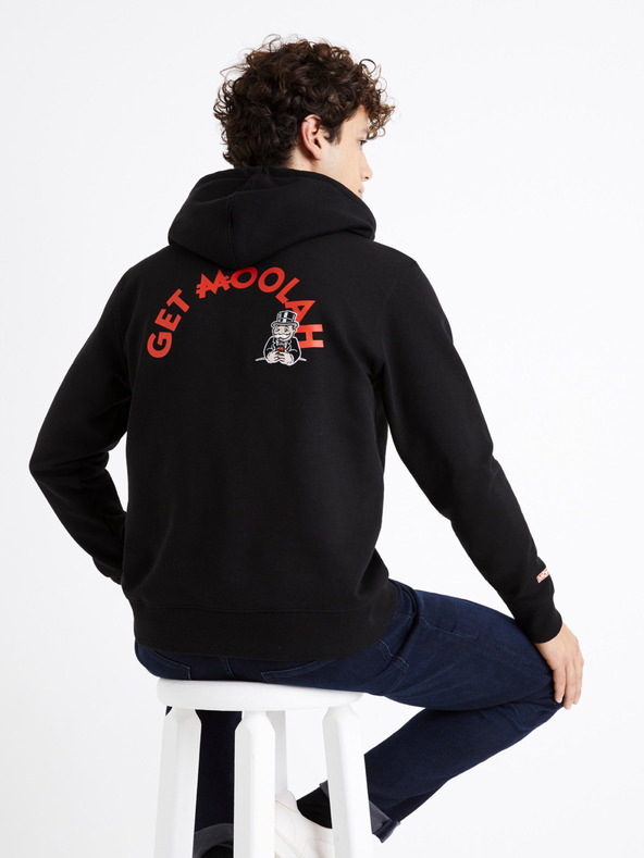 Celio Мъжки черен суитчър с щампа Celio Monopoly