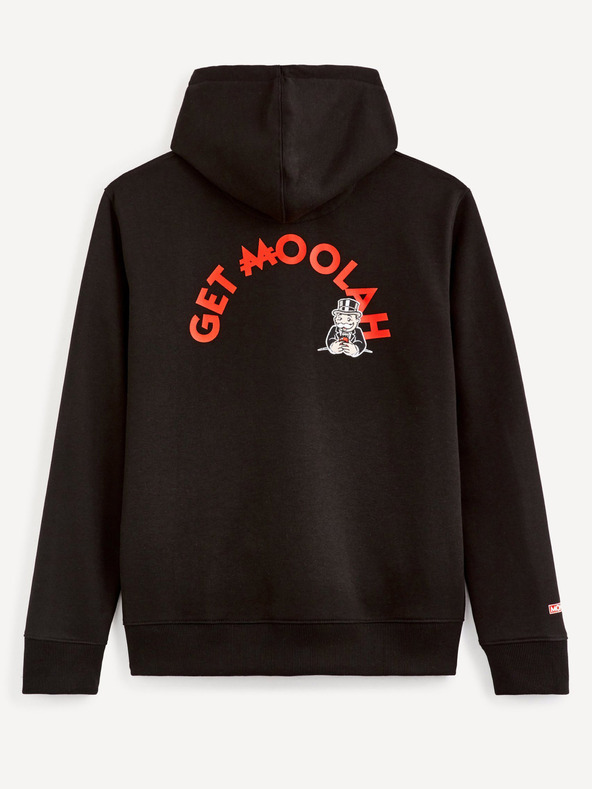 Celio Мъжки черен суитчър с щампа Celio Monopoly