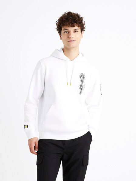 Celio Бял мъжки суитшърт с щампа на гърба Celio Assassination Classroom