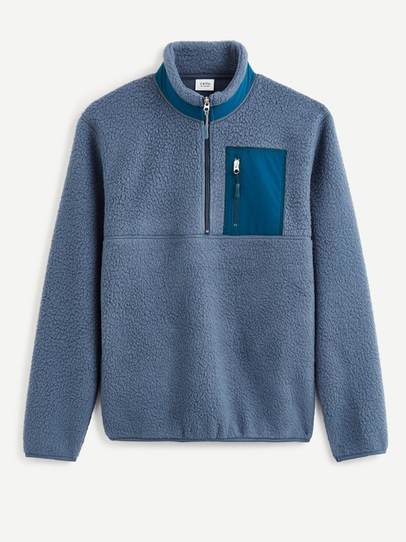 Celio Синя мъжка поларена блуза Celio Цепеш