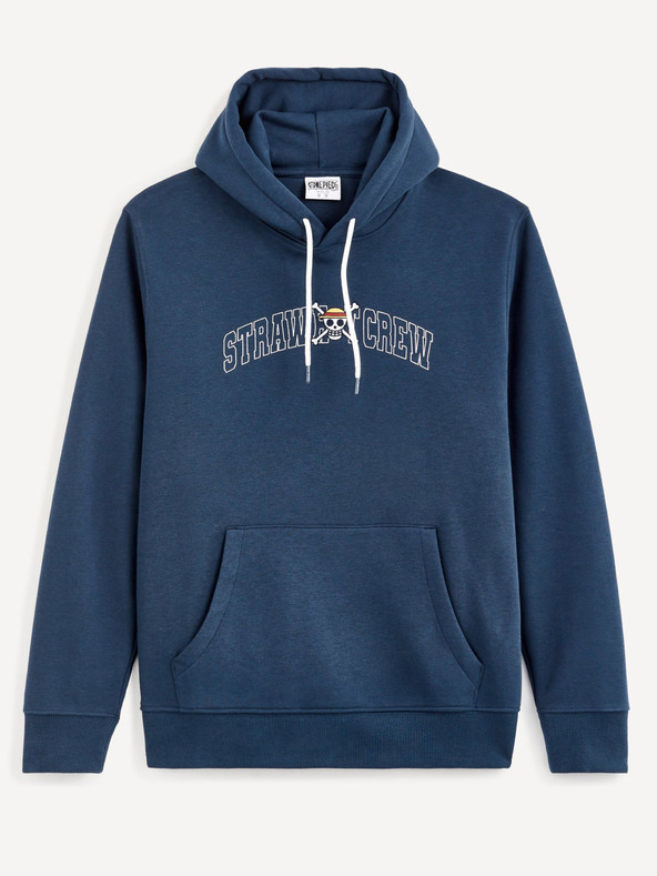 Celio Синя мъжка едноцветна качулка Celio