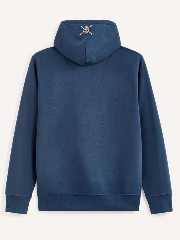 Celio Синя мъжка едноцветна качулка Celio