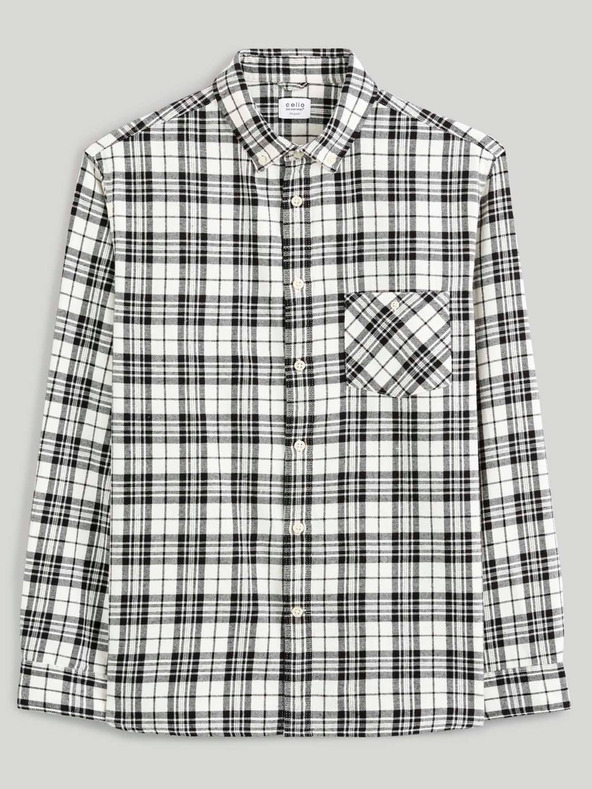 Celio Черна карирана фланелена риза Celio Canewto