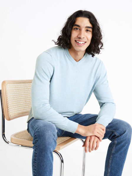 Celio Светлосин мъжки пуловер Celio Decotonv