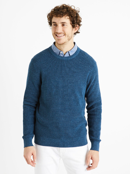 Celio Петролен мъжки основен пуловер Celio Degrain