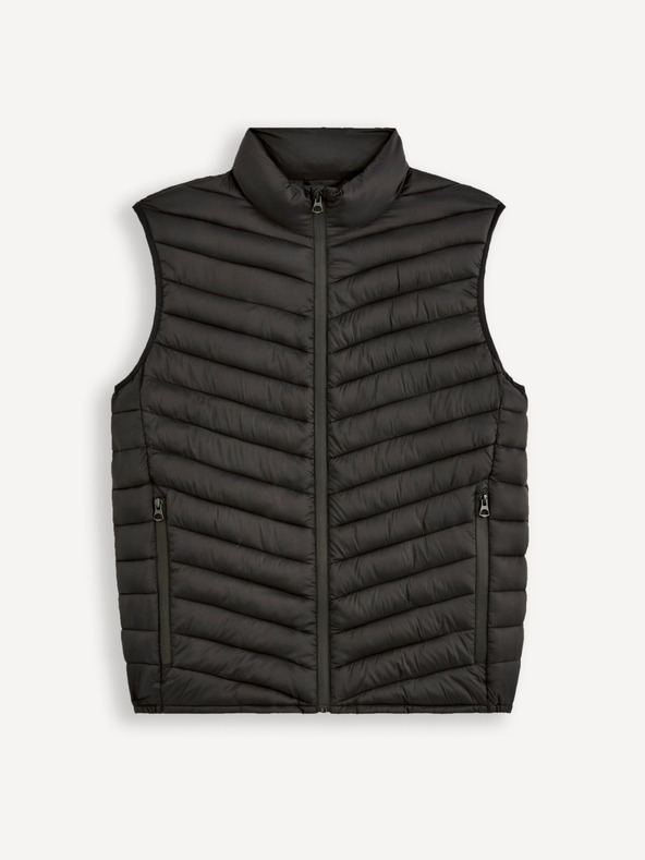 Celio Черна мъжка ватирана жилетка Celio Dulock