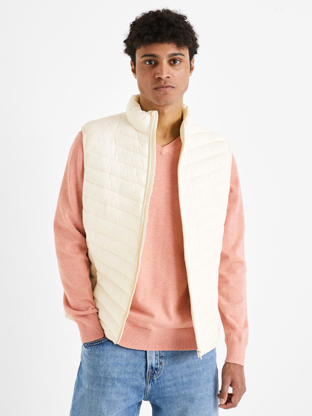 Celio Кремава мъжка ватирана жилетка Celio Dulock