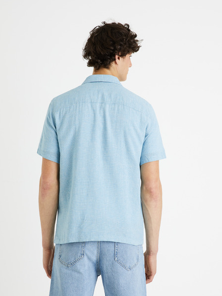 Celio Светлосиня мъжка ленена риза Celio Fatext