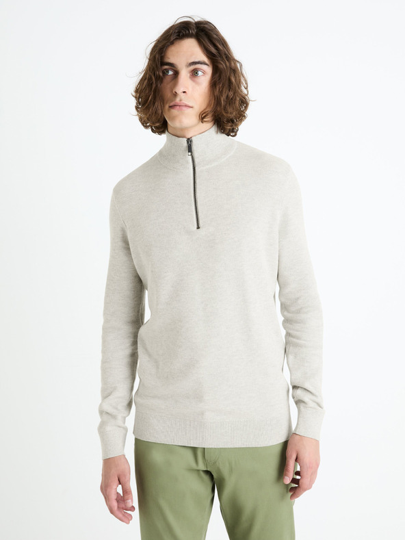 Celio Светлосив мъжки основен пуловер Celio Celim