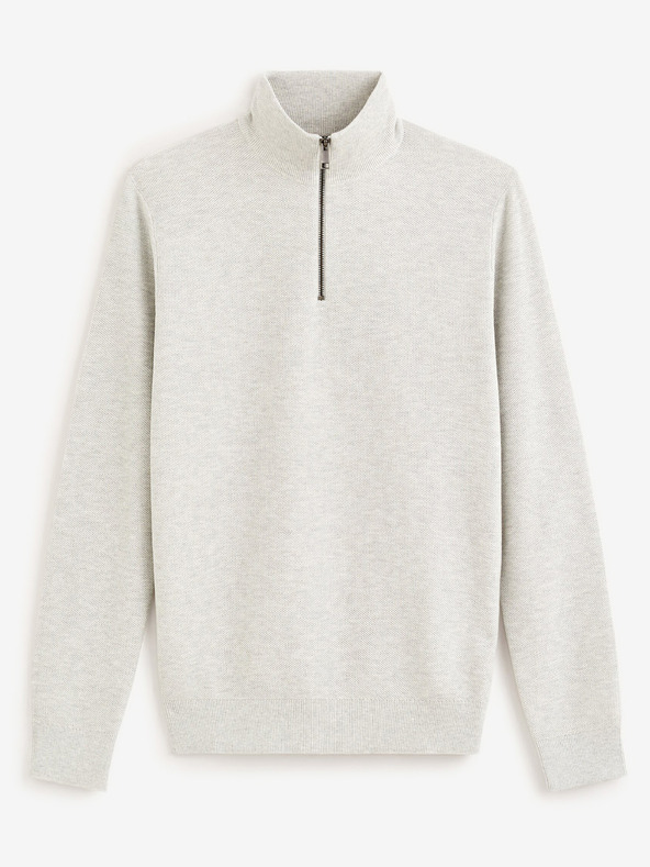 Celio Светлосив мъжки основен пуловер Celio Celim