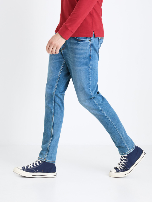 Celio Светлосини мъжки дънки с къса кройка Celio Foactive