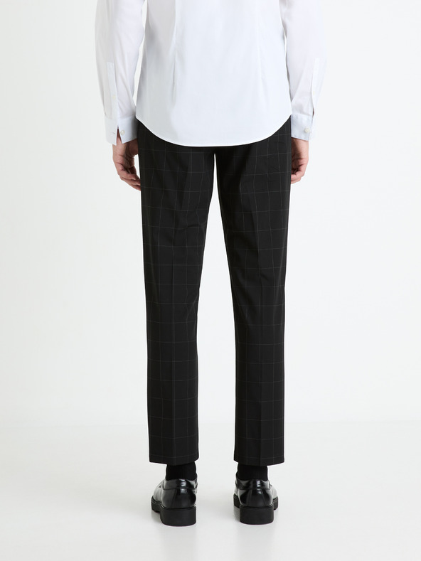 Celio Черен мъжки кариран скъсен панталон Celio Fonoel