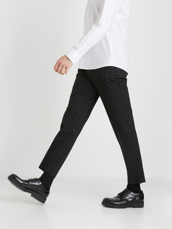 Celio Черен мъжки кариран скъсен панталон Celio Fonoel