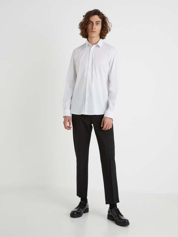 Celio Черен мъжки кариран скъсен панталон Celio Fonoel
