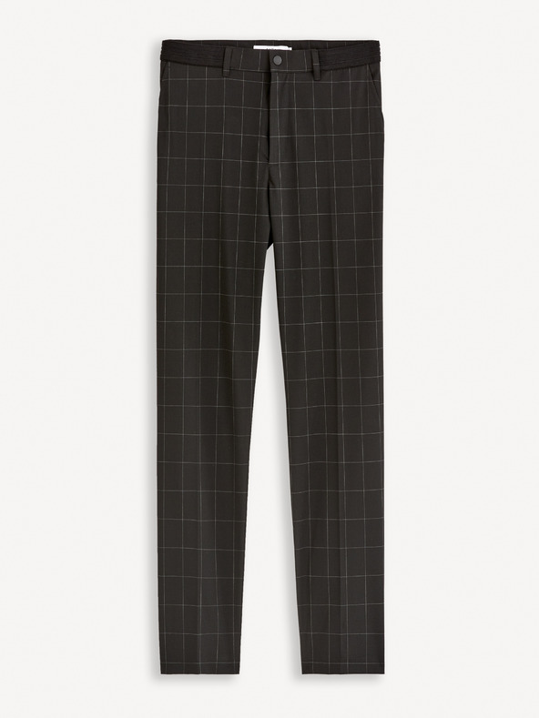 Celio Черен мъжки кариран скъсен панталон Celio Fonoel