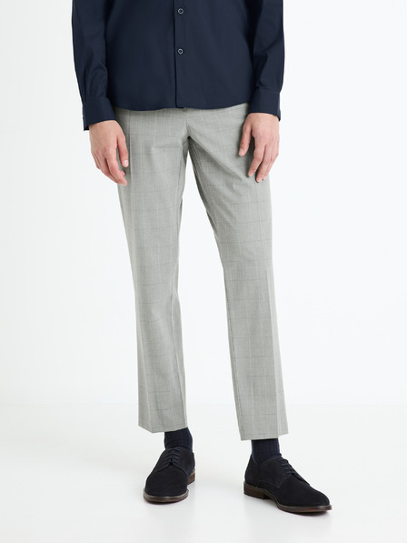 Celio Светлосиви мъжки карирани панталони Celio Fonoel
