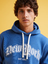 Celio Син мъжки пуловер с качулка Celio Fecago