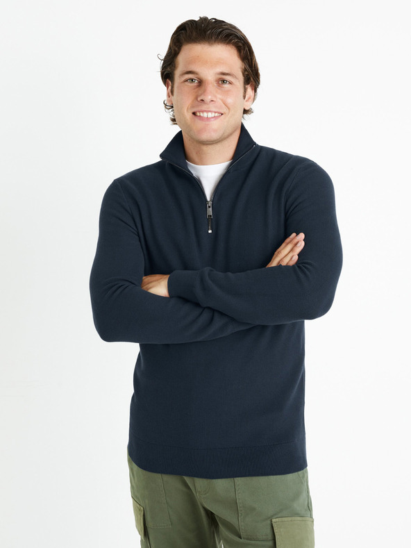 Celio Тъмносин мъжки пуловер Celio Celim